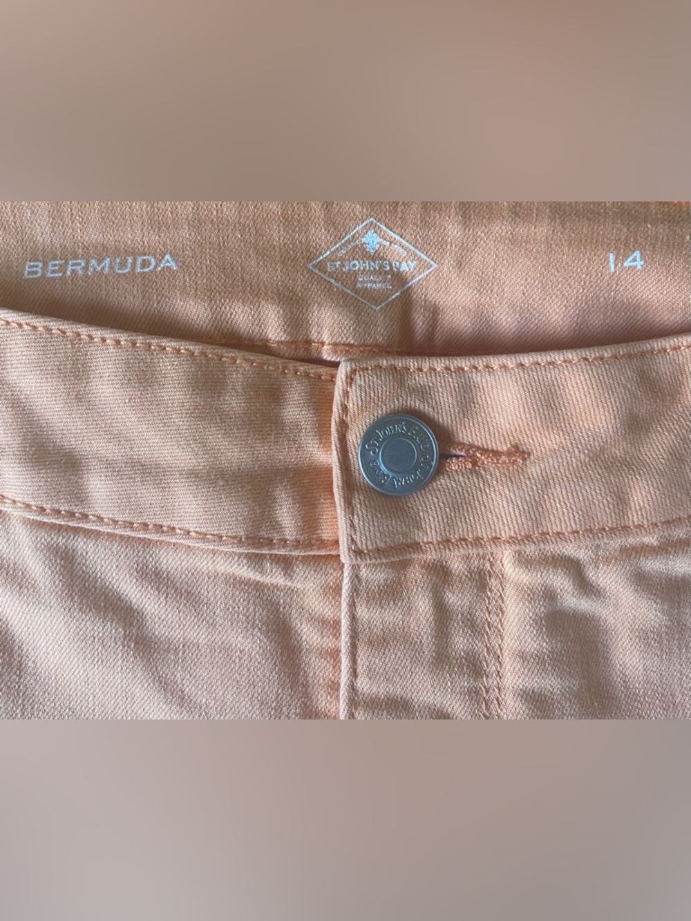 St. John's Bay Women’s Bermuda Shorts - Soft Peach 14 - Picture 4 of 6